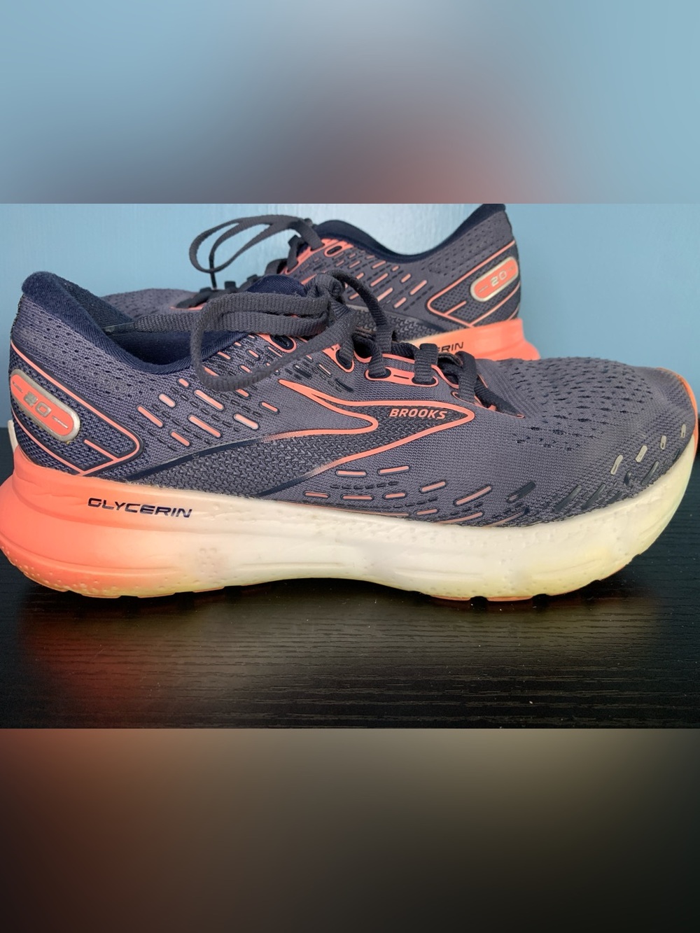Brooks Women's Navy and Coral Runshield Lace-Up Trainers